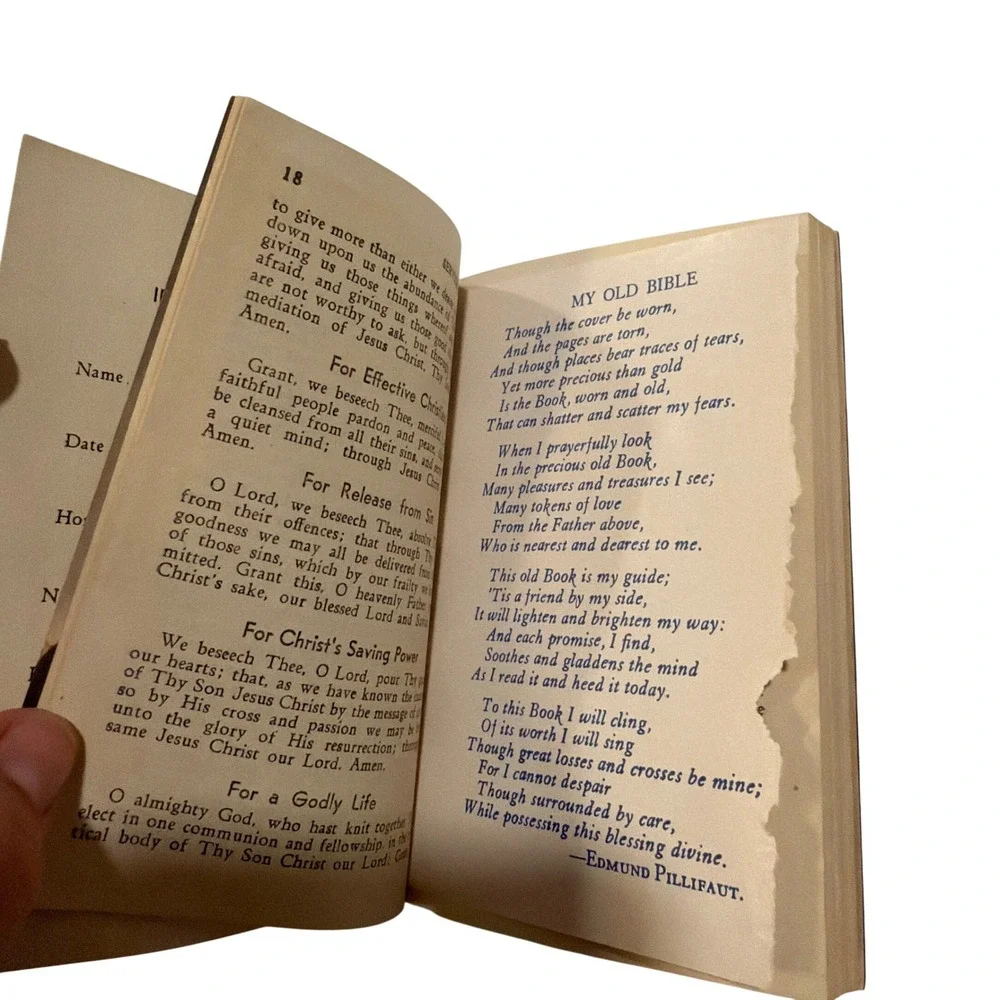 World War II Service Prayer Book Christian Religious Brown 1940's Vintage
